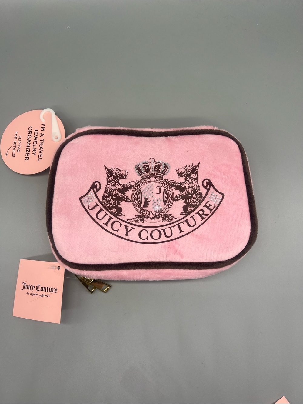 Juicycouture pink velour travel jewelry case